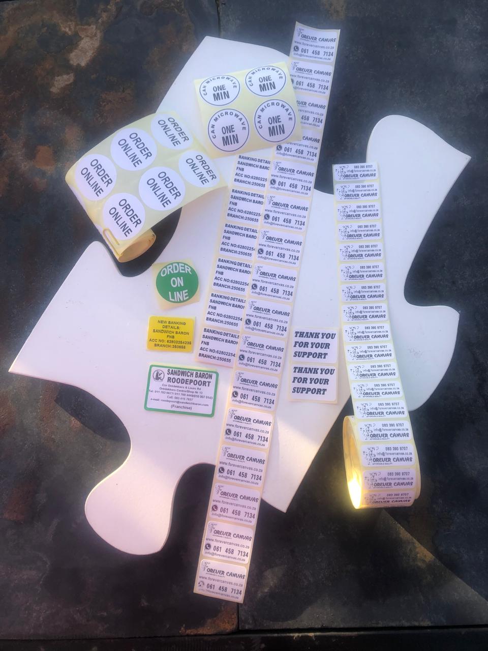 Ribbon and Sticker Printing Assorted Colours and Designs - Forever Canvas | Canvas Printing West Rand